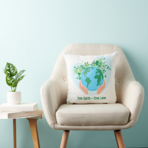 Save the Planet. One Earth One Love Cushion