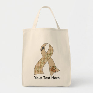 Save the Planet Ribbon: Autumn Fields Grocery Tote Bag