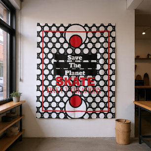 Save The Planet Skate Skateboard Tapestry