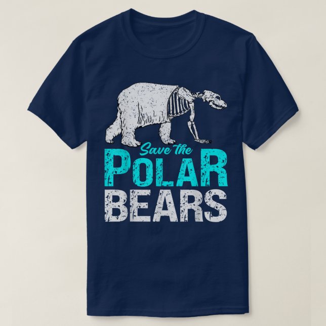 Save The Polar Bear Design For Climate Change Awar T-Shirt (Design Front)