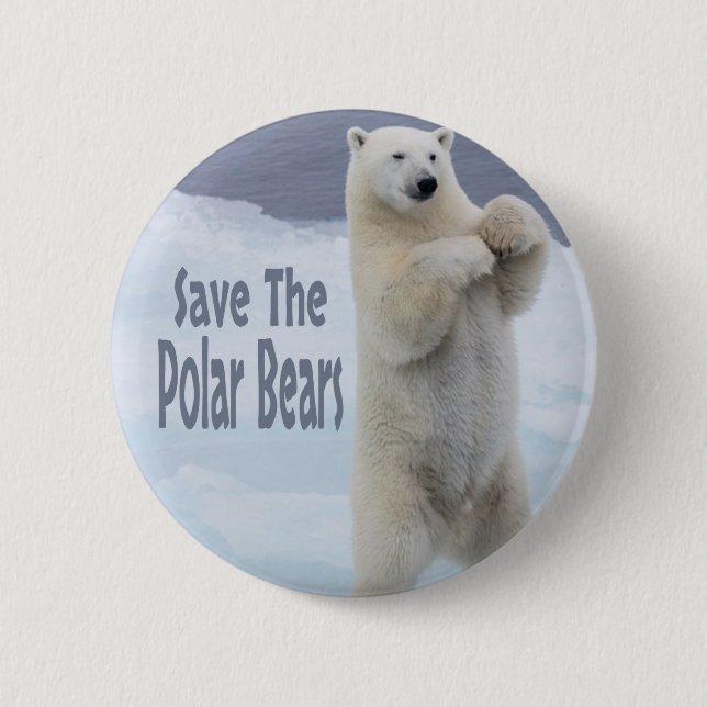 Save The Polar Bears 6 Cm Round Badge (Front)