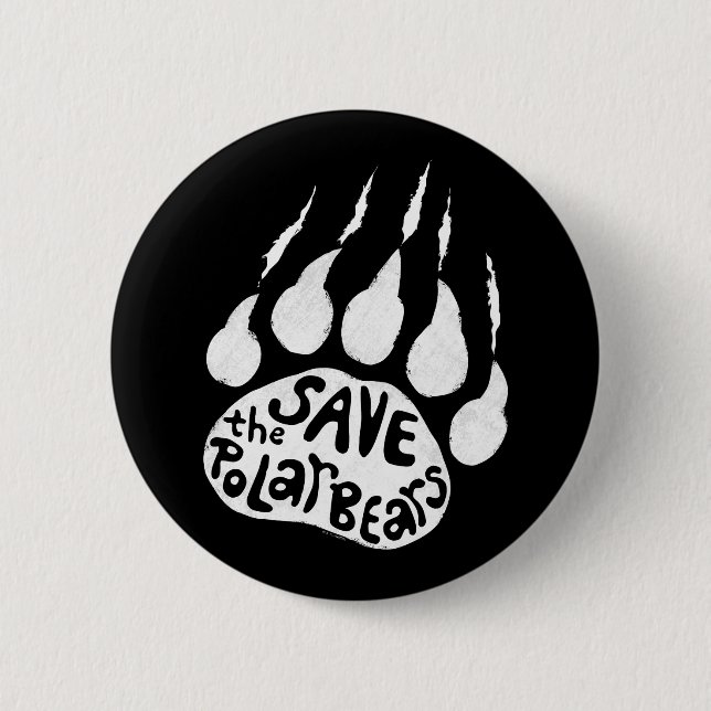 Save The Polar Bears 6 Cm Round Badge (Front)