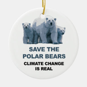 Save the Polar Bears Ceramic Tree Decoration