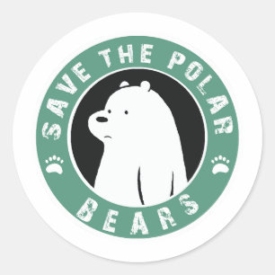 Save the Polar Bears Classic Round Sticker