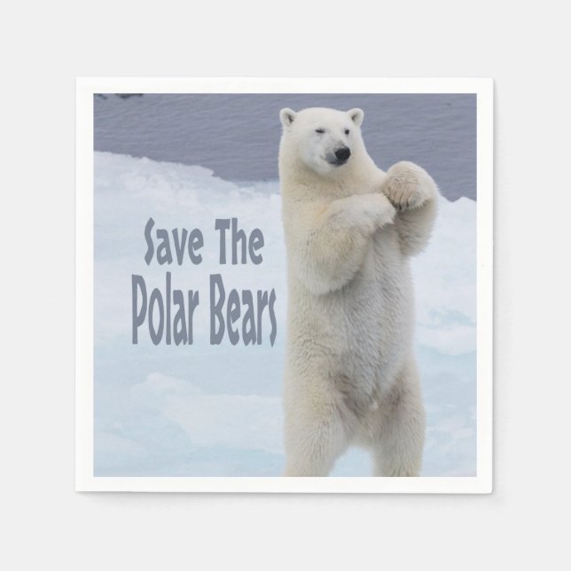 Save The Polar Bears Napkin (Front)