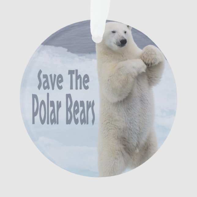 Save The Polar Bears Ornament (Front)
