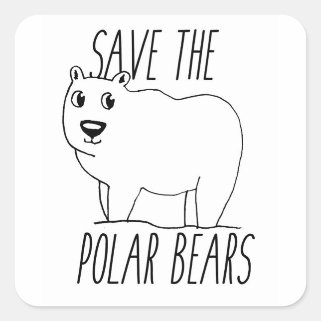 Save The Polar Bears Stickers (Front)