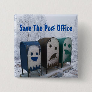 Save The Post Office 15 Cm Square Badge