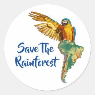 Save The Rainforest Classic Round Sticker