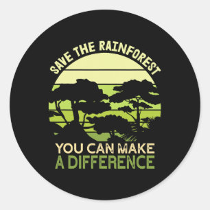 Save The Rainforest Earth Day Go Green Classic Round Sticker
