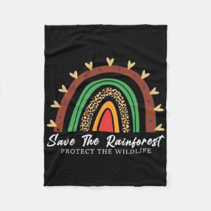 Save The Rainforest Protect The Wildlife Environme Fleece Blanket