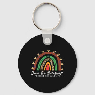 Save The Rainforest Protect The Wildlife Environme Key Ring