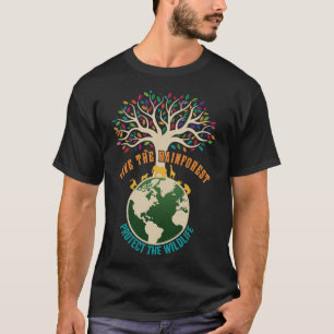 Save The Rainforest Protect The Wildlife Vintage E T-Shirt