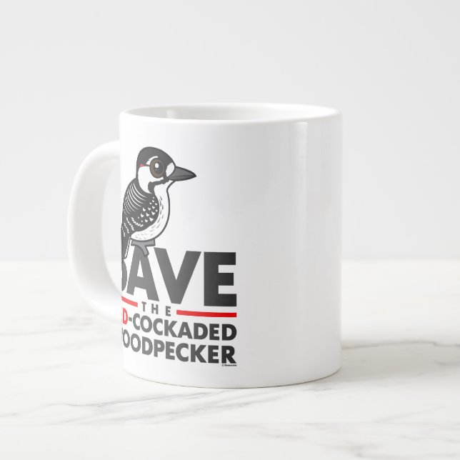 Save the Red-cockaded Woodpecker Large Coffee Mug (Front Left)