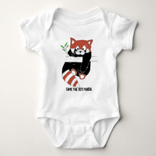Save the Red Panda aka FireFox Baby Bodysuit (Front)