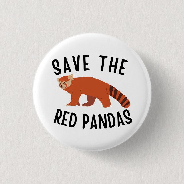 Save The Red Pandas 3 Cm Round Badge (Front)