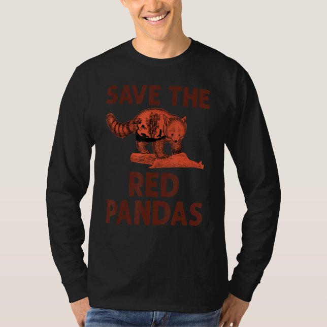 Save The Red Pandas Panda T-Shirt (Front)