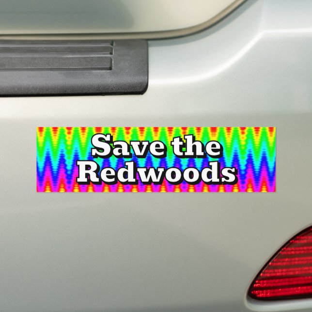 Save the Redwoods Bumper Sticker (On Car)