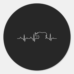 Save The Rhino Day Heartbeat T Shirt Support Wildl Classic Round Sticker