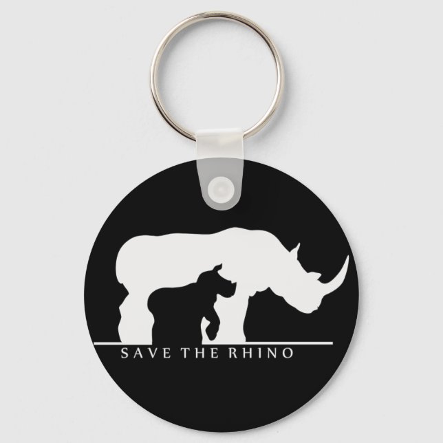 Save The Rhino Key Ring (Front)