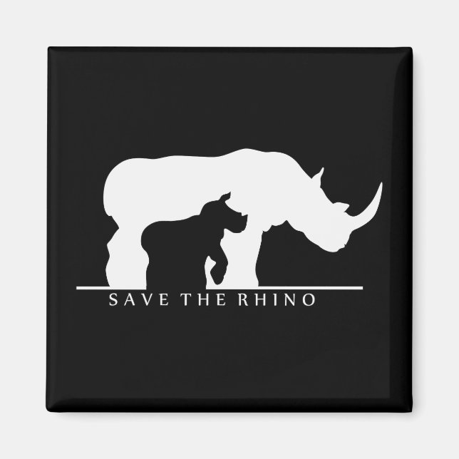 Save The Rhino Magnet (Front)