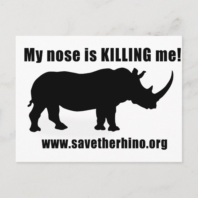 Save the Rhino Postcard (Front)