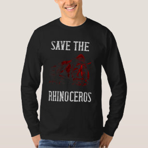 Save The Rhinoceros Wildlife Animal Rights Rhinos  T-Shirt