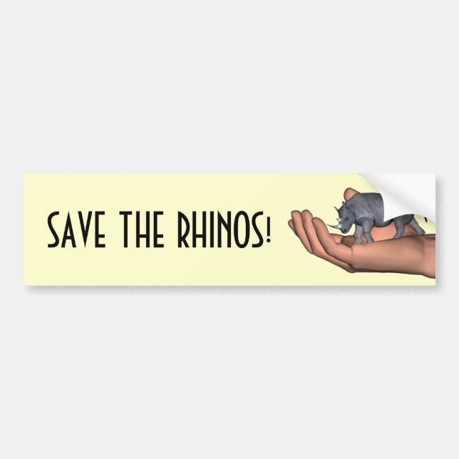 Save The Rhinos ! Bumper Sticker (Front)