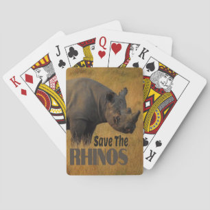 Save The Rhinos Playing Cards