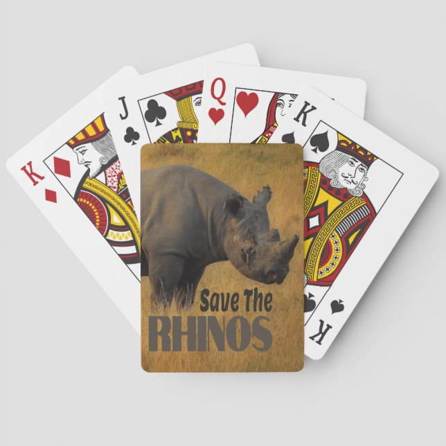 Save The Rhinos Playing Cards (Back)