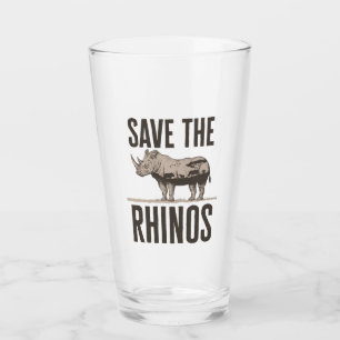 Save the Rhinos Rhino Animal Activist Conservation Glass