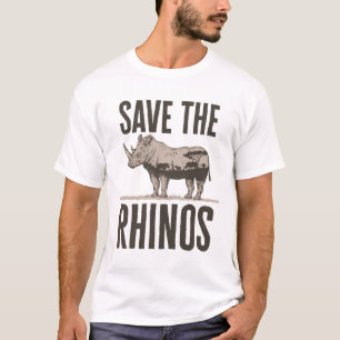 Save the Rhinos Rhino Animal Activist Conservation T-Shirt