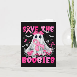 Save The S Breasties Lace Bow Breast Cancer Awaren Card