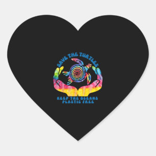 Save The Sea Turtles Keep Oceans Plastic Free Heart Sticker