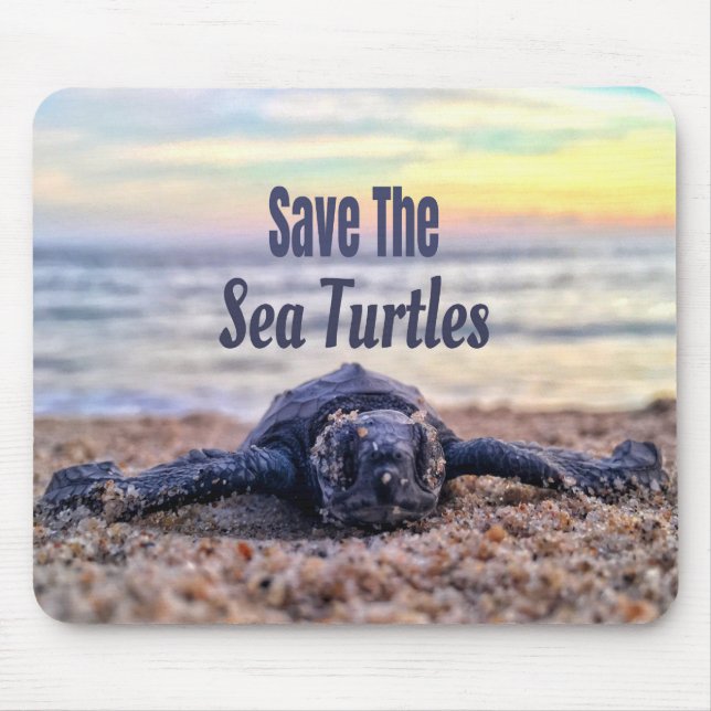 Save The Sea Turtles Mouse Pad (Front)