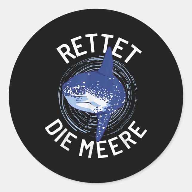 Save The Seas Environmental Protection Ocean Moonf Classic Round Sticker (Front)