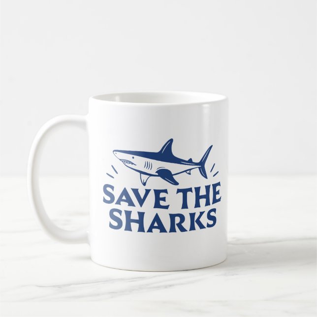Save the sharks coffee mug (Left)