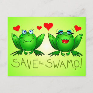Save the Swamp Twitchy and Beulah Green Postcard