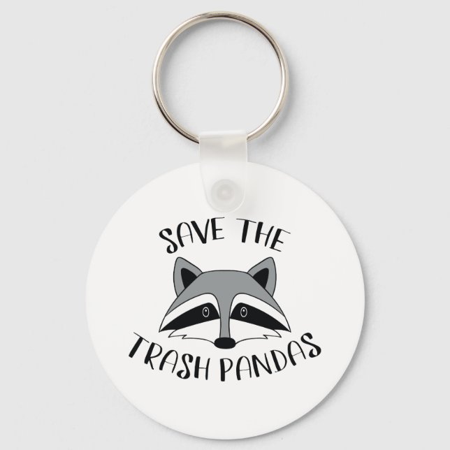 Save The Trash Pandas Key Ring (Front)