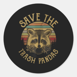 Save The Trash Pandas Raccoon Animal Classic Round Sticker
