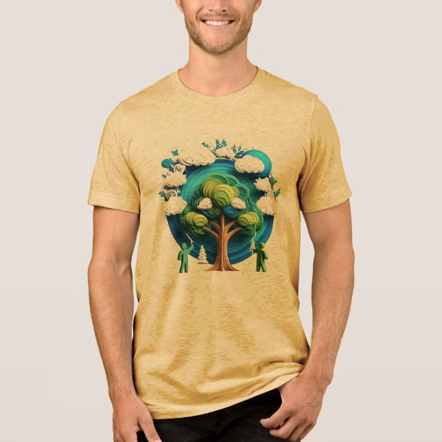 Save the tree t-shirt design  Tri-Blend shirt (Front)