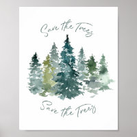 Save The Trees Forest Watercolor