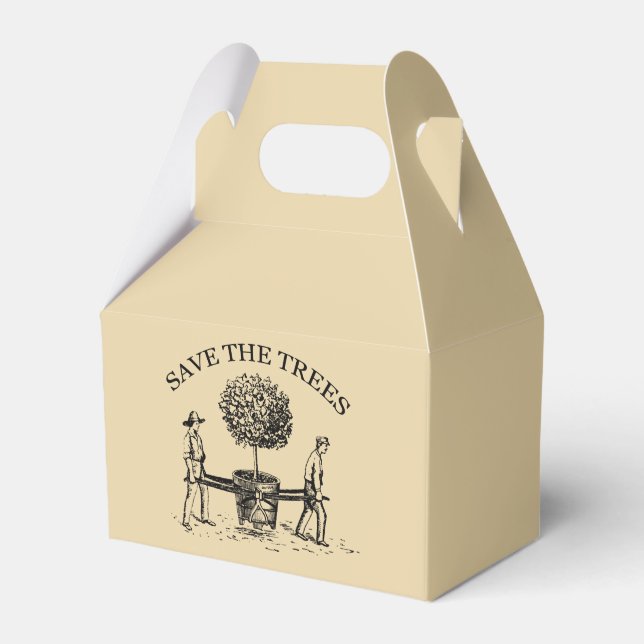 Save the Trees Vintage Illustration Favour Box 1 (Front Side)
