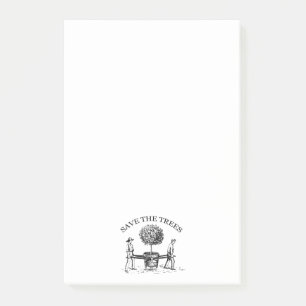 Save the Trees Vintage Illustration memento Post-it Notes