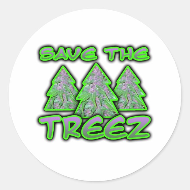 Save the Treez Classic Round Sticker (Front)
