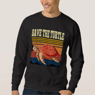 Save the Turtle Funny Retro Vintage Sea Turtles Lo Sweatshirt
