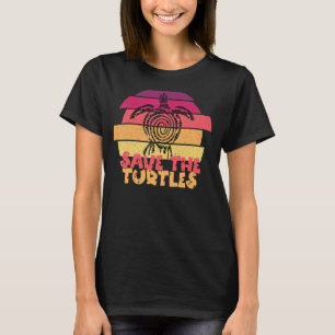 Save The Turtles Animal Rights Sea Turtle Retro Oc T-Shirt