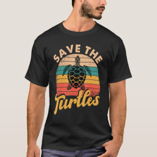 Save The Turtles Animal Rights Sea Turtle Retro St T-Shirt