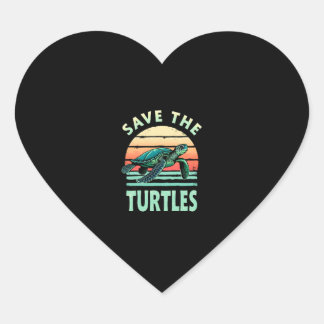 Save The Turtles Animal Turtle Pet Lover (1) Heart Sticker