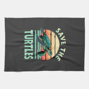 Save The Turtles Animal Turtle Pet Lover (1) Tea Towel